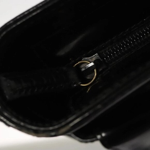 GUCCI Shoulder Bag Enamel Black Gold - Picture 11 of 16